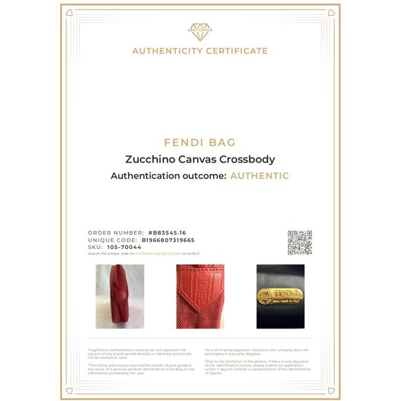 Vintage Fendi Red FF Canvas Crossbody Bag Leather Trim Authentic Made In Italy - Picture 14 of 14